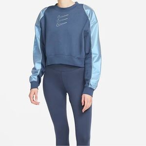 Nike Satin Sleeve Blue Sweatshirt Nike Sportswear